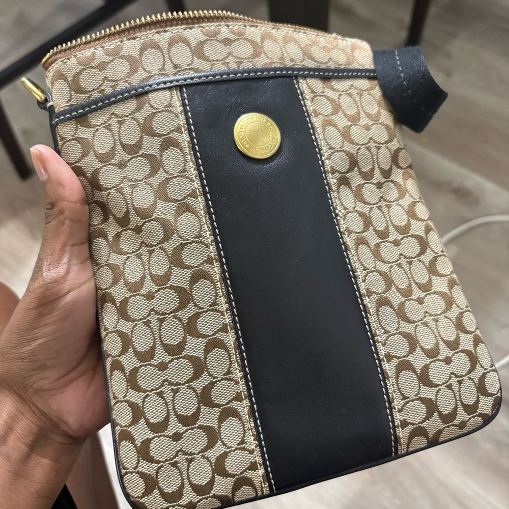 Coach Brown and Black Crossbody Bag